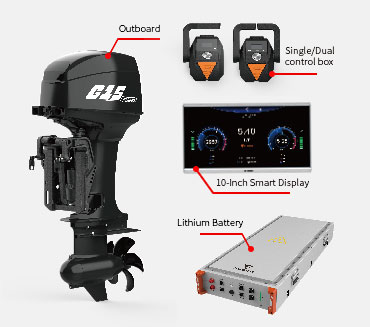 10kW/15kW/20kW Front Control Electric Outboard | Full Accessories Package